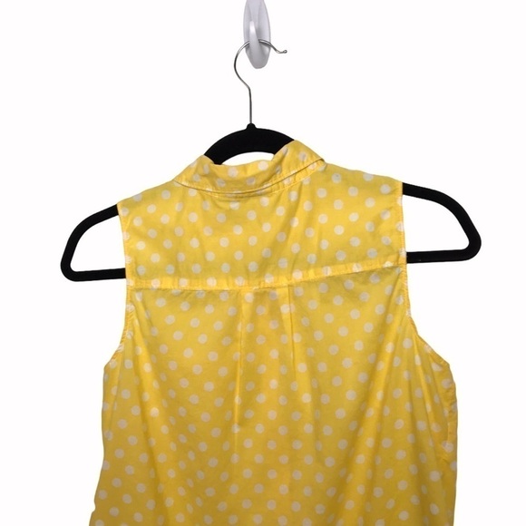 St John's Bay Yellow Polka Dot Sleeveless Blouse - Picture 5 of 7